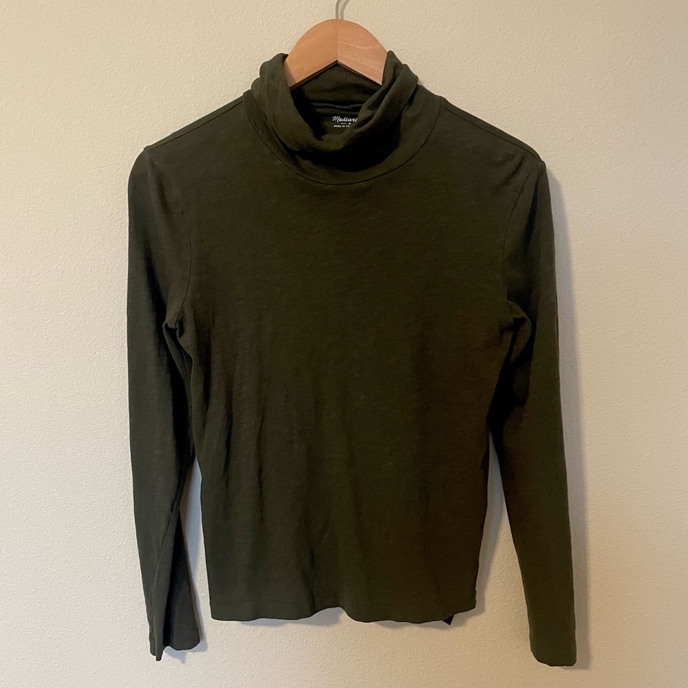 Madewell Dark Green Turtleneck Top